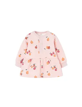 Boboli Vestito A Maniche Lunghe Fleece Flame Fruit Print 1 Mesi