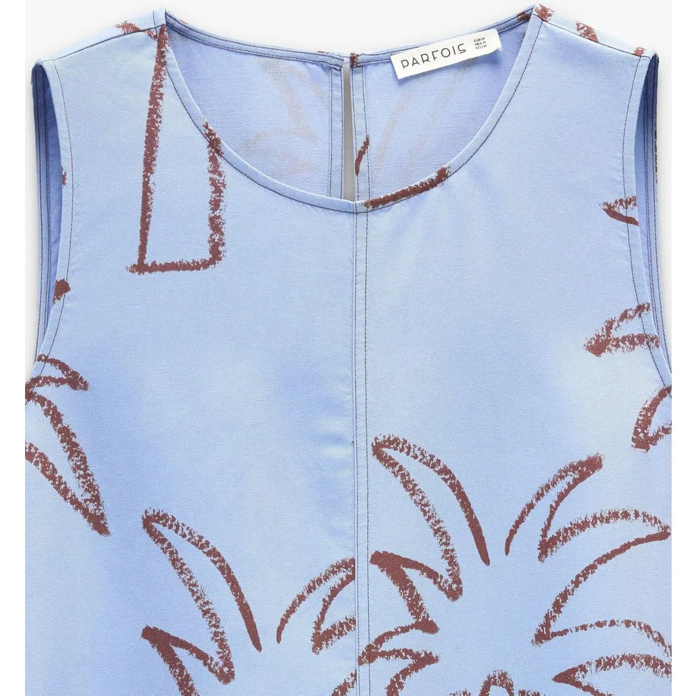 Vestido largo sin mangas con estampado de palmeras - Parfois - FashionsVida
