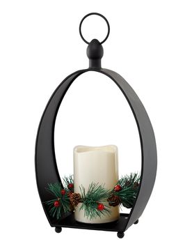Deko-Laterne „Weihnachtskerze“ schwarz
