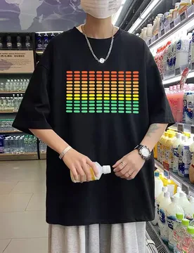 Popular Sound Active Equalizer El T-shirt Equalizer Light Up Down Led Tshirt Flashing Music Activated Led T Shirts Men Women Tee - Aliexpress - FashionsVida