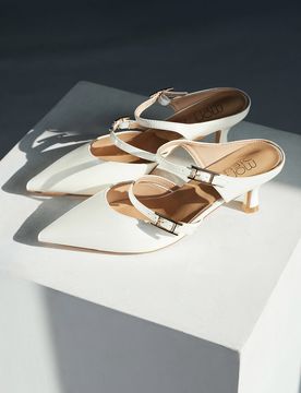 Slingback Bianche con punta affusolata 9447Q7 39