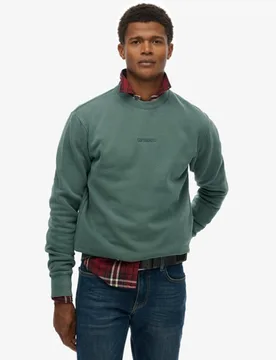 Superdry Herren Micro Rundhals-sweatshirt mit Logo Green - Größe: Xxl - 69.99 - FashionsVida