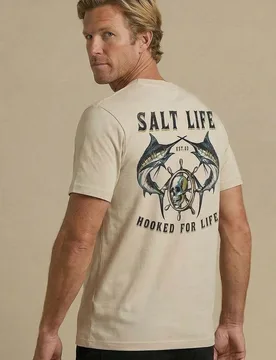 Hooked for Life Mens T-Shirt - Salt Life - FashionsVida