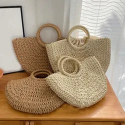 Bolso de playa de diseño hueco de lujo, bolso tejido, bolso de viaje estilo cesta de rafia tejida para mujer, Vacationcore