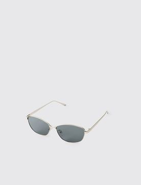 Herren Sonnenbrille Mit Quadratischem Rahmen Und Metallbesatz Black