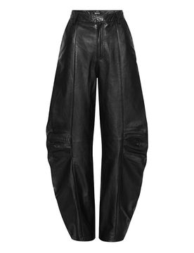 Pantaloni cargo in pelle