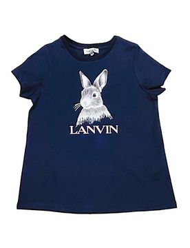 Lanvin T-Shirt Blu Con Satmpa