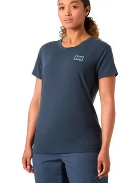 Skog graphic camiseta montaña manga corta mujer Azul (L) - Helly Hansen - FashionsVida