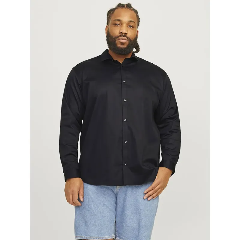 Chemise à Manches Longues Parma Plus Size Black / Loose Fit 5XL