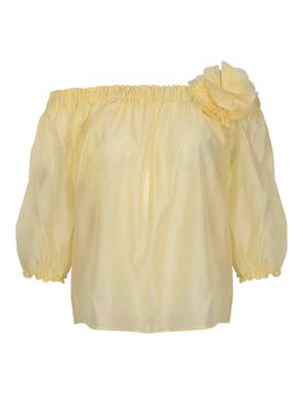 Hanita Blusa In Tencel Con Fiore