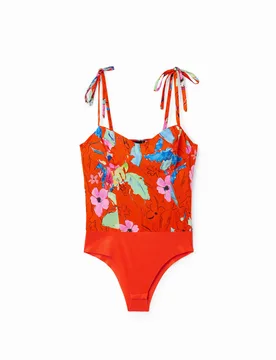 Body corset bretelles tropical RED L female - Desigual - FashionsVida