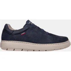 Zapatos de cordones elasticos de hombre de piel