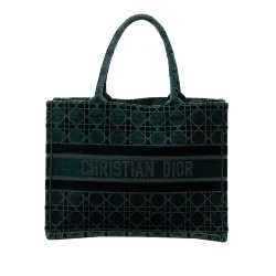 Medium Embroidered Velvet Cannage Book Tote