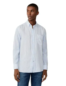 FaÇonnable Camicia A Maniche Lunghe Fm31093 Linen Horizon Blue 2XL