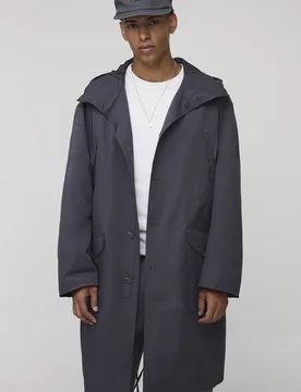 Herren Regular Fit Parka-Jacke mit Kapuze in langer Länge Charcoal Größe XS - boohooMAN - FashionsVida