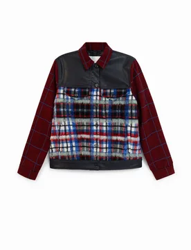 Veste tartan fourrure RED M female - Desigual - FashionsVida
