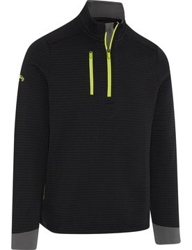 Layer Midweight Textured Fleece 1/4-Zip, schwarz/gelb s