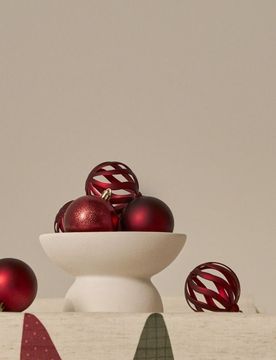 Set di 10 palline di Natale - maroon