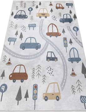 Teppiche Teppich Bono 8436 Autos, Straße Creme / 80x150 Cm 80x150 Cm - RUGSX - FashionsVida
