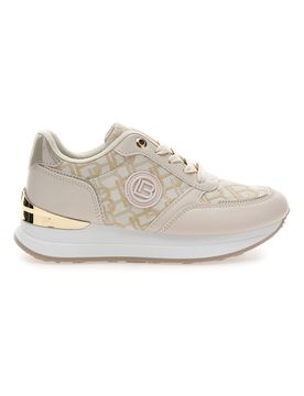 Sneaker beige con dettagli oro 9625 38