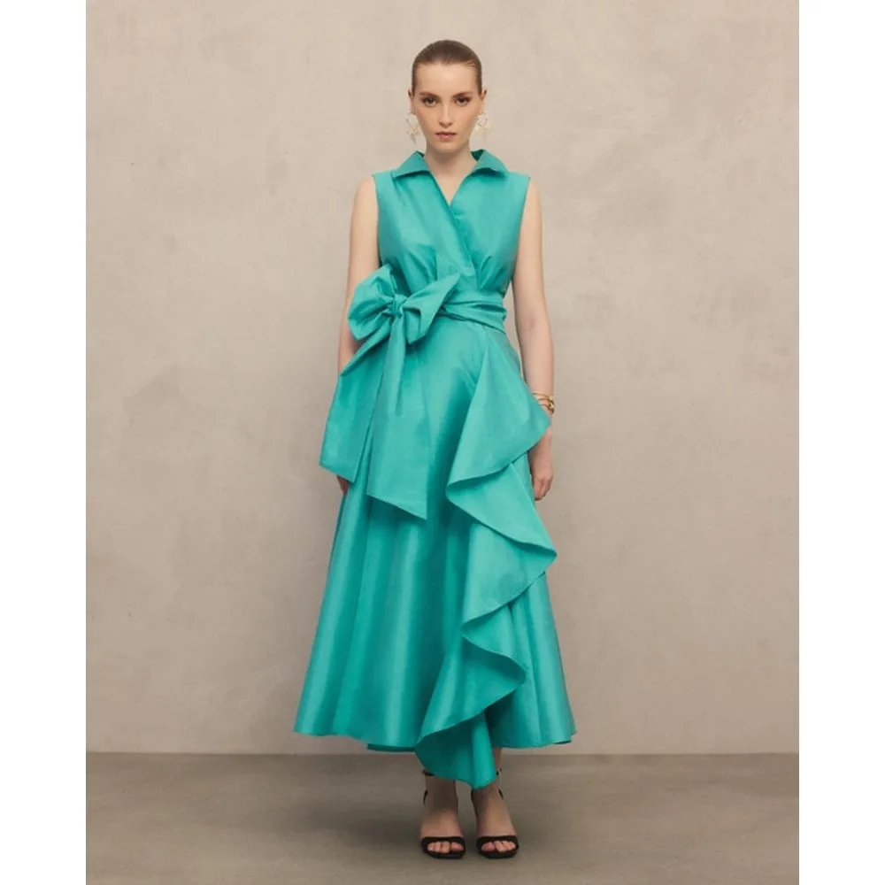 Vestido midi con volumen - Woman Fiesta El Corte Inglés - FashionsVida