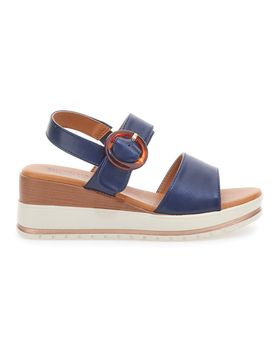 Sandali Navy con Zeppa Bianca a Contrasto BR1962 38