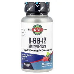 Comprimés De Vitamines B6+b12 Methyl Folate 60 Unités