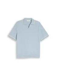 XXL slub knit polo male