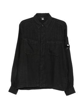 Linen Long-Sleeve Shirt with Snap Front Pockets & Lens Pocket