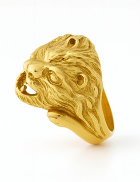Anello Uomo Oro Giallo Testa di Leone GL102030