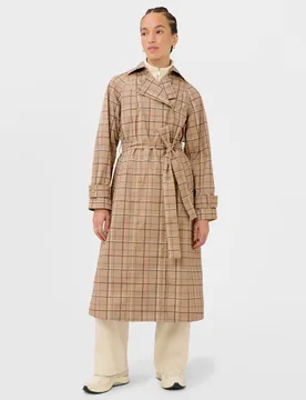 Belted Double Breasted Relaxed Trench Coat Beige Mix female - Sweaty betty - FashionsVida
