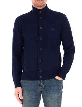 Cardigan misto lana BLU NAVY L - Sun68 - FashionsVida