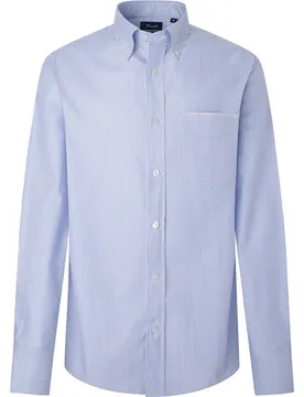 FaÇonnable Camicia A Maniche Lunghe Banker White / Blue 2XL