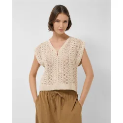 Top de mujer estilo chaleco punto trabajado