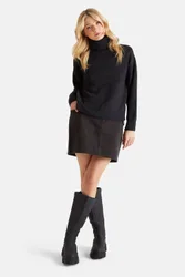 Women's Mtj Roll Neck Jumper in Charcoal Size: Large - Charcoal - Size: L