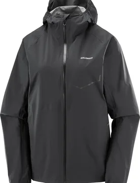 Veste imperméable et coupe-vent de trail - Bonatti Waterproof Jkt W Deep Black - Taille XS - Noir - Salomon - FashionsVida