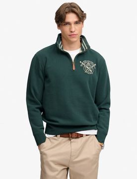 Superdry Herren Gothic Varsity Sweatshirt mit Lockerer Passform Green - Größe: M