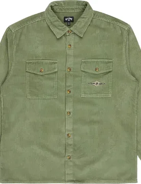 Chemise manches longues en velours côtelé - Bong Days Corduroy Shirt Hedge Green en Coton - Taille L - Vert - Billabong - FashionsVida