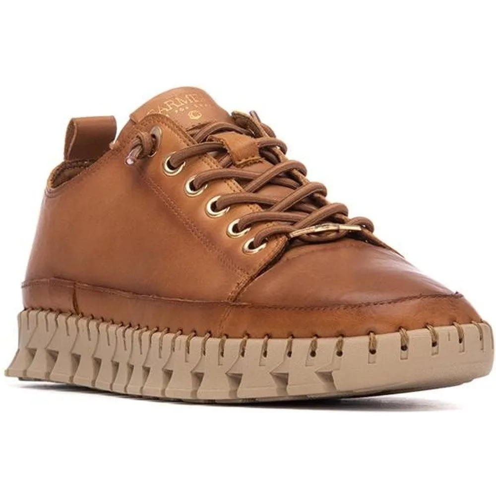 Zapatilla de mujer de piel con cordones - Carmela - FashionsVida