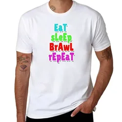 Eat Sleep Brawl Repeat T-Shirt man t shirt cotton cotton tshirt 100% T-Shirt