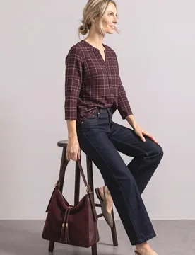 Arm Shirt mit Split Neck und Print female Rot - Street One - FashionsVida
