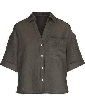 Blusa camisera FIORA verde oscuro 40