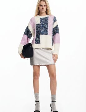 Desigual, Pull en maille, Blanc, S