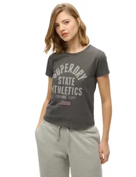 T-shirt à Manches Courtes Ath Graphic Fitted Charcoal M