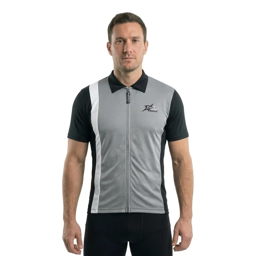 Polo A Maniche Corte Zipper White / Black - MSC - FashionsVida