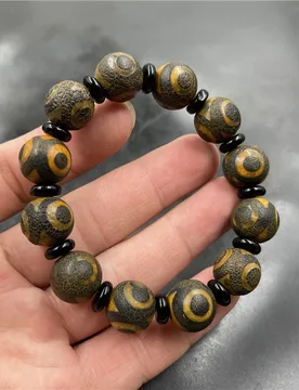 Mm vintage distressed Tibetan agate bracelet with three-eyed dzi beads - Aliexpress - FashionsVida