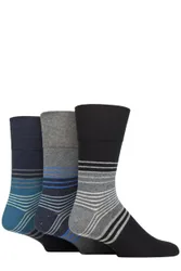 Mens 3 Pair Cotton Argyle Patterned and Striped Socks Modern Flash 6-11 - Multi Coloured - Size: 6-11 Mens