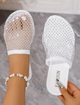 Sexy Fashion Women's Slippers 2025 Summer New Mesh Trendy Breathable Women's Shoes Comfortable Flat Non-Slip Outdoor Shoes - Aliexpress - FashionsVida