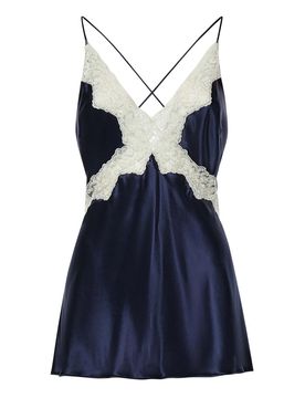 Top in raso con pizzo