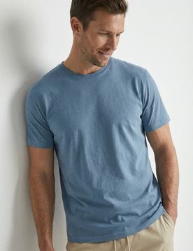 T-shirt basic in cotone - blu